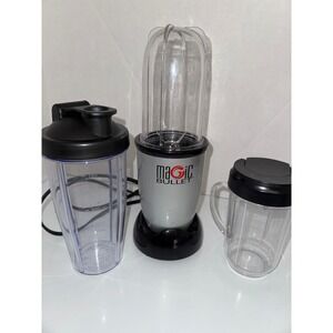 Magic Bullet Personal Blender Silver Black 250W MBR-1101 with 3 Cups and Lids